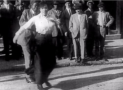 Gould, still from footage of street dancing, 1914