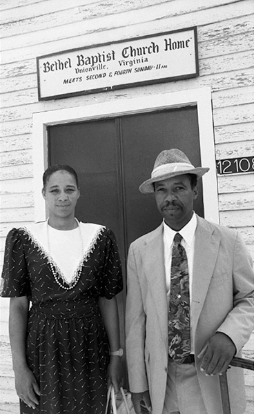 Reverend McIntosh, pastor of Bethel Baptist Church, with his wife, 'Big Meeting Sunday,' 1989