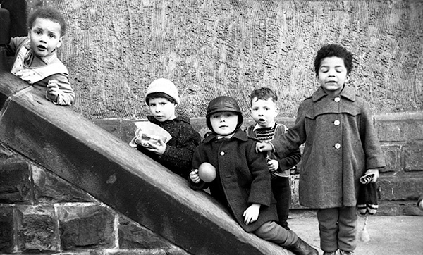 Children outside of Catholic Orphanage in Landstuhl, Germany, 1959-1961