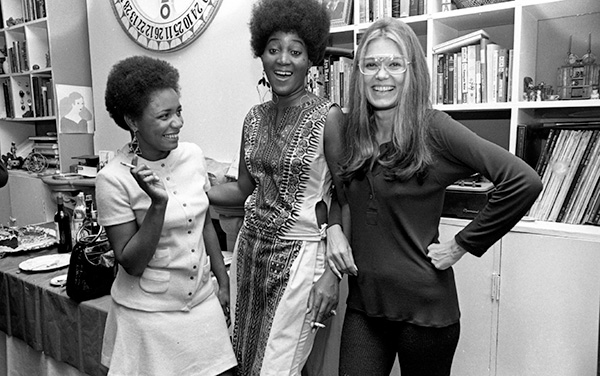 Dorothy Pitman Hughes (center) with Gloria Steinem at Daycare Movement Reception, NY, mid 1960s