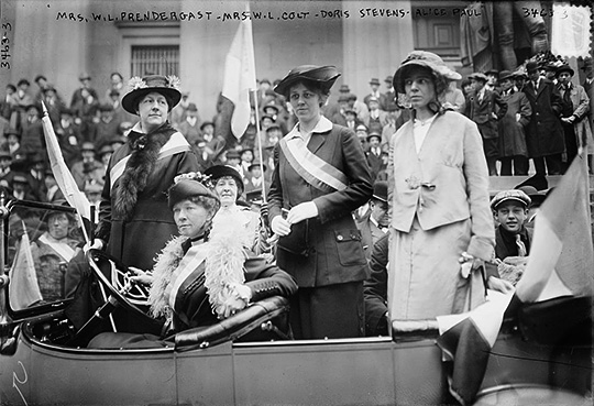 Mrs. W. L. Prendergast, Mrs. W. L. Colt, Doris Stevens, Alice Paul, c. 1910–1915