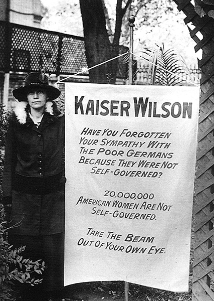 Sentinel with banner addressing “Kaiser Wilson”