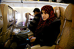Roya Shams on a connecting flight from Dubai International Airport to London Heathrow Airport.