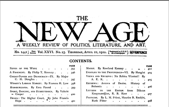 Top cover of The New Age for April 22, 1920