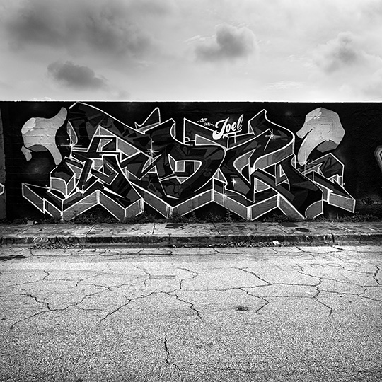 Photograph of graffiti-style street art.