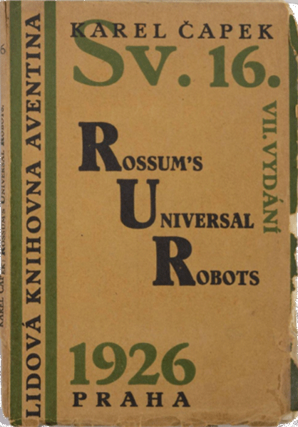 R.U.R. seventh edition cover, 1926