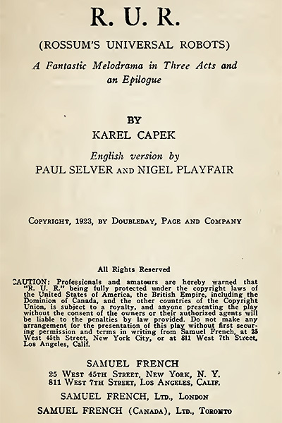 Samuel French edition, title page