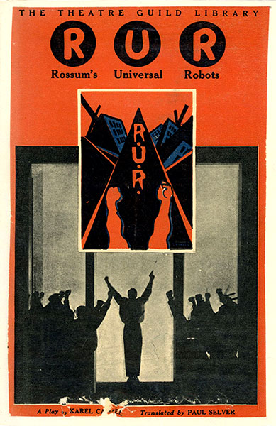R.U.R, Theatre Guild Library edition slip cover
