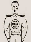 Karel Čapek drawn as a robot in 1921 by Josef Čapek