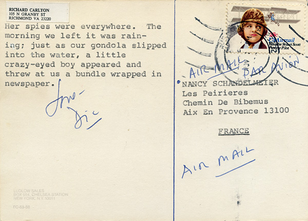 Richard Carlyon | Postcards to Aix #3 (back)