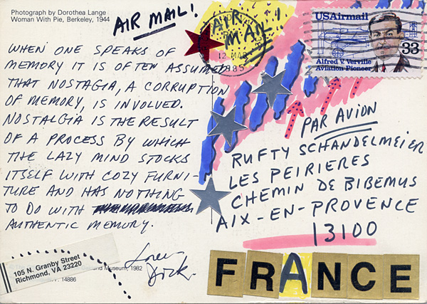 Richard Carlyon | Postcards to Aix #108 (back)