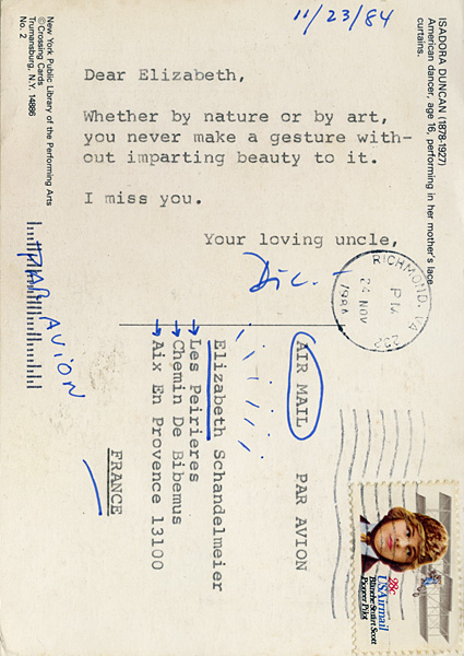 Richard Carlyon | Postcards to Aix #10 (back)
