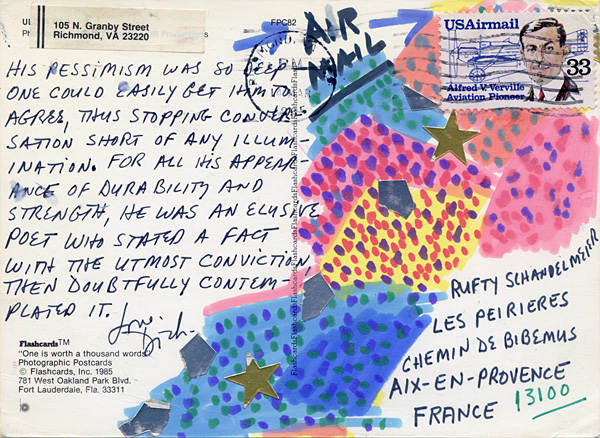 Richard Carlyon | Postcards to Aix #111 (back)