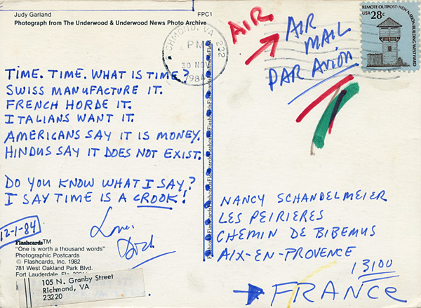 Richard Carlyon | Postcards to Aix #23 (back)