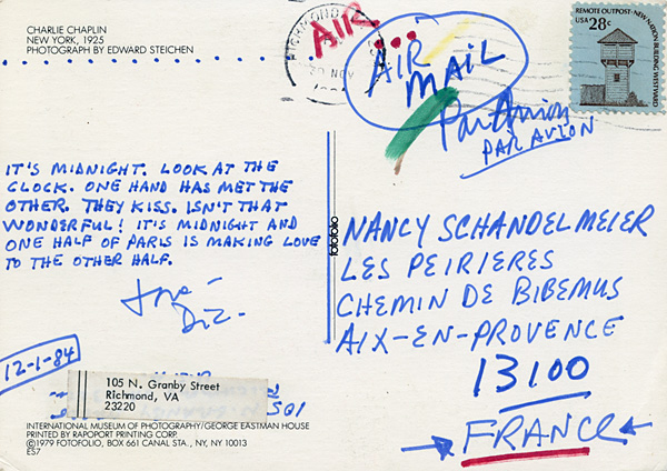 Richard Carlyon | Postcards to Aix #28 (back)