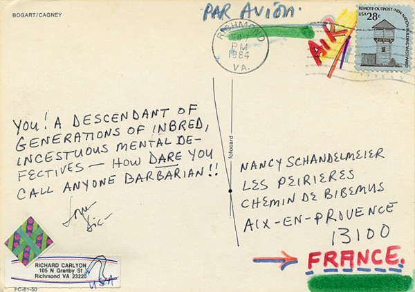 Richard Carlyon | Postcards to Aix #33 (back)