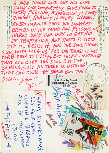 Richard Carlyon | Postcards to Aix #44 (back)