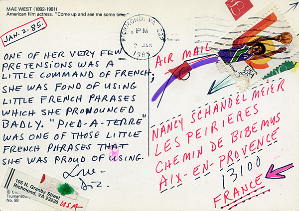 Richard Carlyon | Postcards to Aix #54 (back)