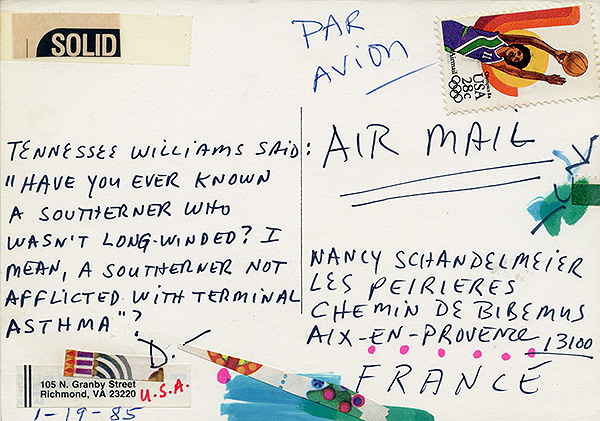 Richard Carlyon | Postcards to Aix #60 (back)