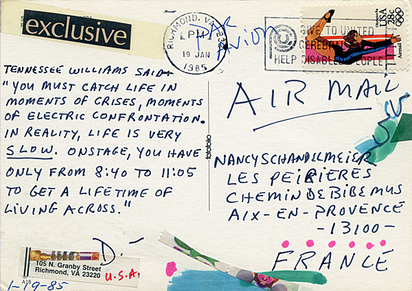 Richard Carlyon | Postcards to Aix #73 (back)