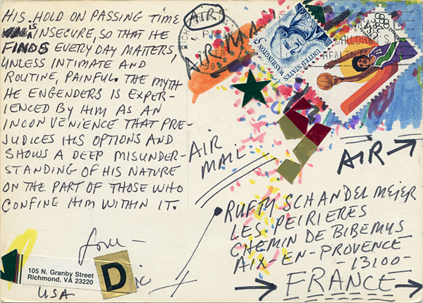 Richard Carlyon | Postcards to Aix #95 (back)